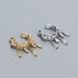 Fashion CZ Hollow Chain Tassels 925 Sterling Silver Non-Pierced Earring(Single)