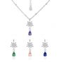 Elegant Five-pointed star Snowflake Waterdrop CZ Women 925 Sterling Silver Necklace