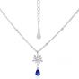 Elegant Five-pointed star Snowflake Waterdrop CZ Women 925 Sterling Silver Necklace