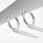 Simple Mini Irregular Face Round Circle 925 Sterling Silver Hoop Earrings