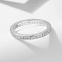 Fashion Micro Setting Geometry Baguette Round CZ 925 Sterling Silver Ring
