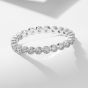 Casual Round CZ Beads Borders 925 Sterling Silver Ring