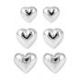 Cute Mini 3D 925 Sterling Silver Simple Love Heart Stud Earrings