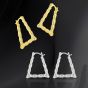Fashion Geometry Bamboo Triangle 925 Sterling Silver Hoop Earrings