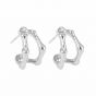 Fashion Irregular Bamboo Double Layers C Shape 925 Sterling Silver Stud Earrings