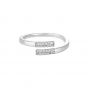 Simple Micro Setting CZ Cross 925 Sterling Silver Adjustable Ring