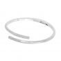 Simple Micro Setting CZ Cross 925 Sterling Silver Open Bangle