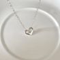 Honey Moon Simple Hollow Heart 925 Sterling Silver Necklace