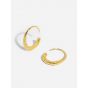 Classic Irregular Face Round 925 Sterling Silver Hoop Earrings