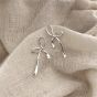 Bridesmaid Cute Hollow Bow-Knot 925 Sterling Silver Stud Earrings