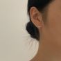 New Office CZ Mini Bow-Knot 925 Sterling Silver Hoop Earrings
