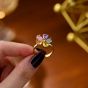 Beautiful Colorful CZ Flower 925 Sterling Silver Adjustable Ring