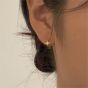 Mini Shining Four Pointed Star 925 Sterling Silver Hoop Earrings
