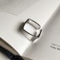 Men's Geometry Square 925 Sterling Silver Adjustable Ring