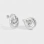 Casual Simple 925 Sterling Silver Three Circles Knots Cross Stud Earrings