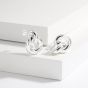 Casual Simple 925 Sterling Silver Three Circles Knots Cross Stud Earrings