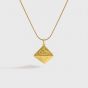 Geometry Pattern Triangular Cone 925 Sterling Silver Necklace
