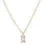 Simple Geometry Baguette CZ 925 Sterling Silver Curb Chain Necklace