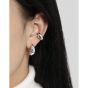 French retro cool and niche design, simple and versatile temperament, curved S925 sterling silver earrings and earrings