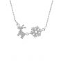 White Snowflake Christmas Reindeer Trendy 925 Sterling Silver Pendant Necklace