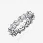 Beautiful White CZ Four Leaves Flower 925 Sterling Silver Adjustable Ring