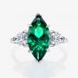 Masculine 8*16mm Green CZ 925 Sterling Silver Ring