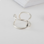 Hollow Twisted Solid 925 anillo ajustable de plata esterlina