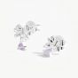 Sweet Bow-Knot with Heart CZ Drops 925 Sterling Silver Stud Earrings