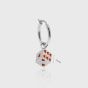 Fashion Red Hearts Geometry Cubic Dice 925 Sterling Silver Dangling Earrings