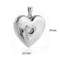 Women Hollow CZ Heart Flower Branch 925 Sterling Silver Locket Necklace Pendant