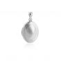 Fashion Beads Border Oval 925 Sterling Silver Locket Necklace Pendant