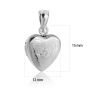 Classic Shining CZ Pattern Heart 925 Sterling Silver Locket Necklace Pendant