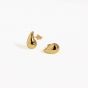 Women Hollow Simple Classic Minimalist  Cute Mini Water Drop 18k Gold Plated S999 Sterling Silver Stud Earrings