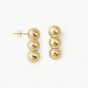 Chunky Jewelry Electroforming Hollow Office Round Beads S999 Sterling Silver Gold Plated Big Statement Earrings