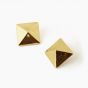 Fine Jewelry Electroforming Women Hypoallergenic S999 Sterling Silver Geometric Gold Silver Tone Origami Pyramid Earrings