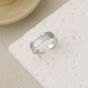 Hermoso anillo ajustable de plata esterlina 925 CZ Star River azul