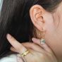 Boucles d'oreilles créoles en argent sterling 925 avec étoile irrégulière pour fille