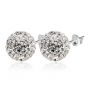 Simple CZ Pave Ball Women 925 Sterling Sliver Studs Earrings