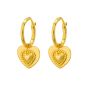 Fashion Two Sides portant des styles Boucles d'oreilles créoles en argent sterling 925 CZ Heart Love