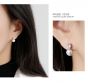 Boucle d'oreille en argent sterling pour femme, perle naturelle élégante 2018