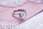 Bague de promesse en argent sterling avec diamant de création du diamant de mariage 925