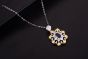 Hot Oval Created Sapphire CZ Flower 925 Sterling Silver Pendant