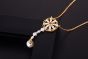 Элегантное ожерелье из стерлингового серебра 925 пробы с натуральным жемчугом Ruby CZ Flower
