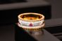 Элегантное круглое кольцо из стерлингового серебра 925 пробы с рубином