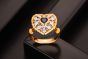 Honey Moon creó el anillo de plata esterlina con corazón de zafiro CZ 925