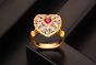 Honey Moon creó el anillo de plata esterlina CZ 925 de Ruby Heart