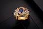 2019 nuevo anillo de plata esterlina de zafiro creado con forma ovalada CZ hueco 925