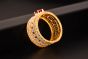 Офисное овальное кольцо Ruby CZ Wide из стерлингового серебра 925 пробы