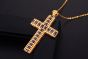 Classic Created Sapphire Cross CZ 925 Sterling Silver Pendant