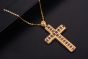 Croix en forme de saphir classique créée en argent sterling 925 CZ